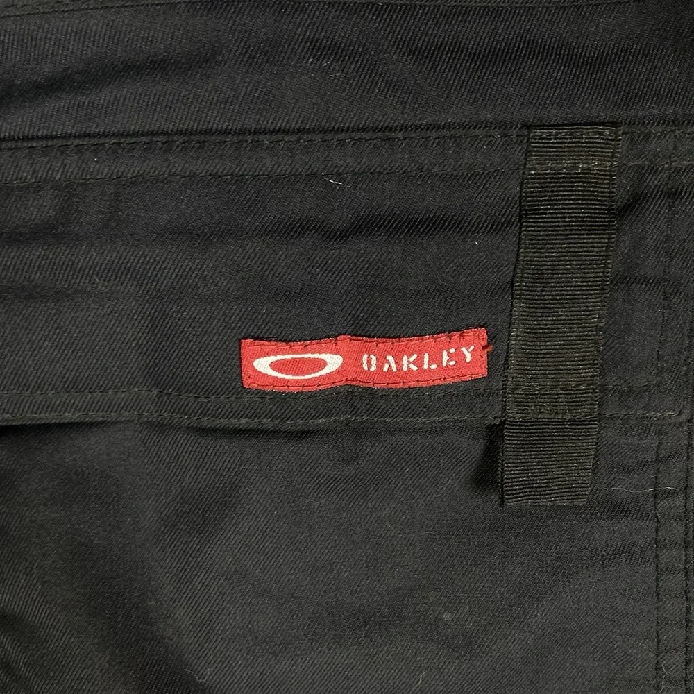 Vintage Y2K Oakley Technical Cargo Pants Size Large Black Fleece Lined Snowboard